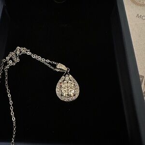 Over 2ctw Teardrop Moissanite Diamond Pendant 925 silver w/Certifucation
